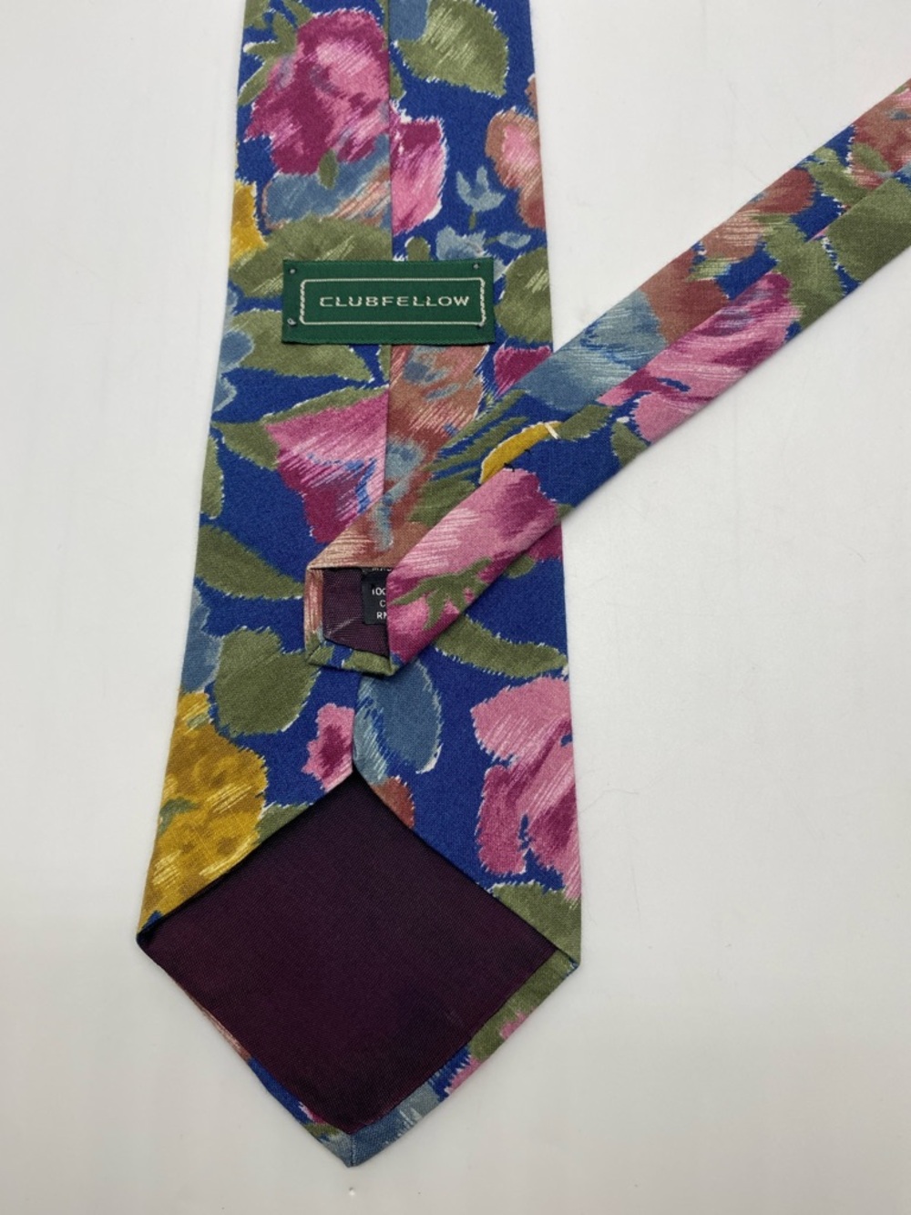 Club Fellow Men's Floral Silk Tie in Blue, Pink & Green # 0026